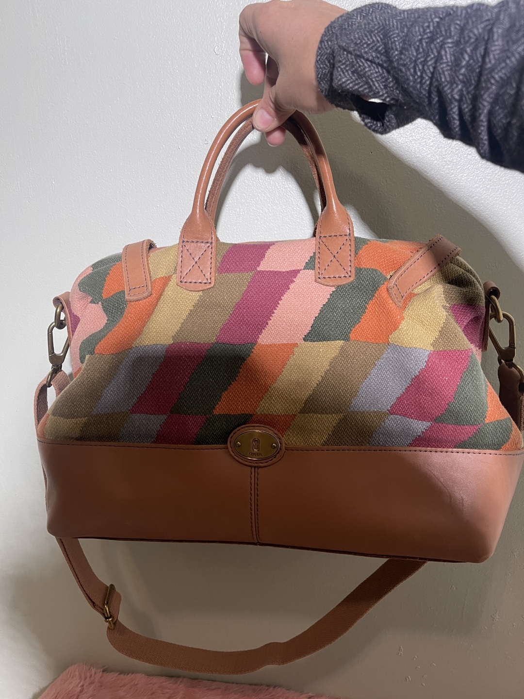 Fossil Long Live Vintage Multicoloured Patchwork Weekender Bag - photo 3