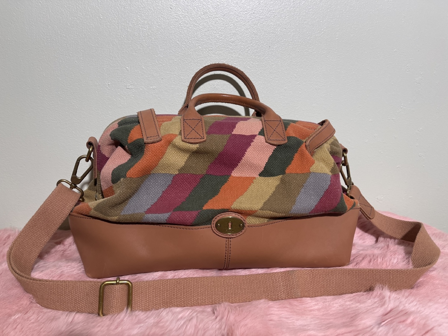 Fossil Long Live Vintage Multicoloured Patchwork Weekender Bag