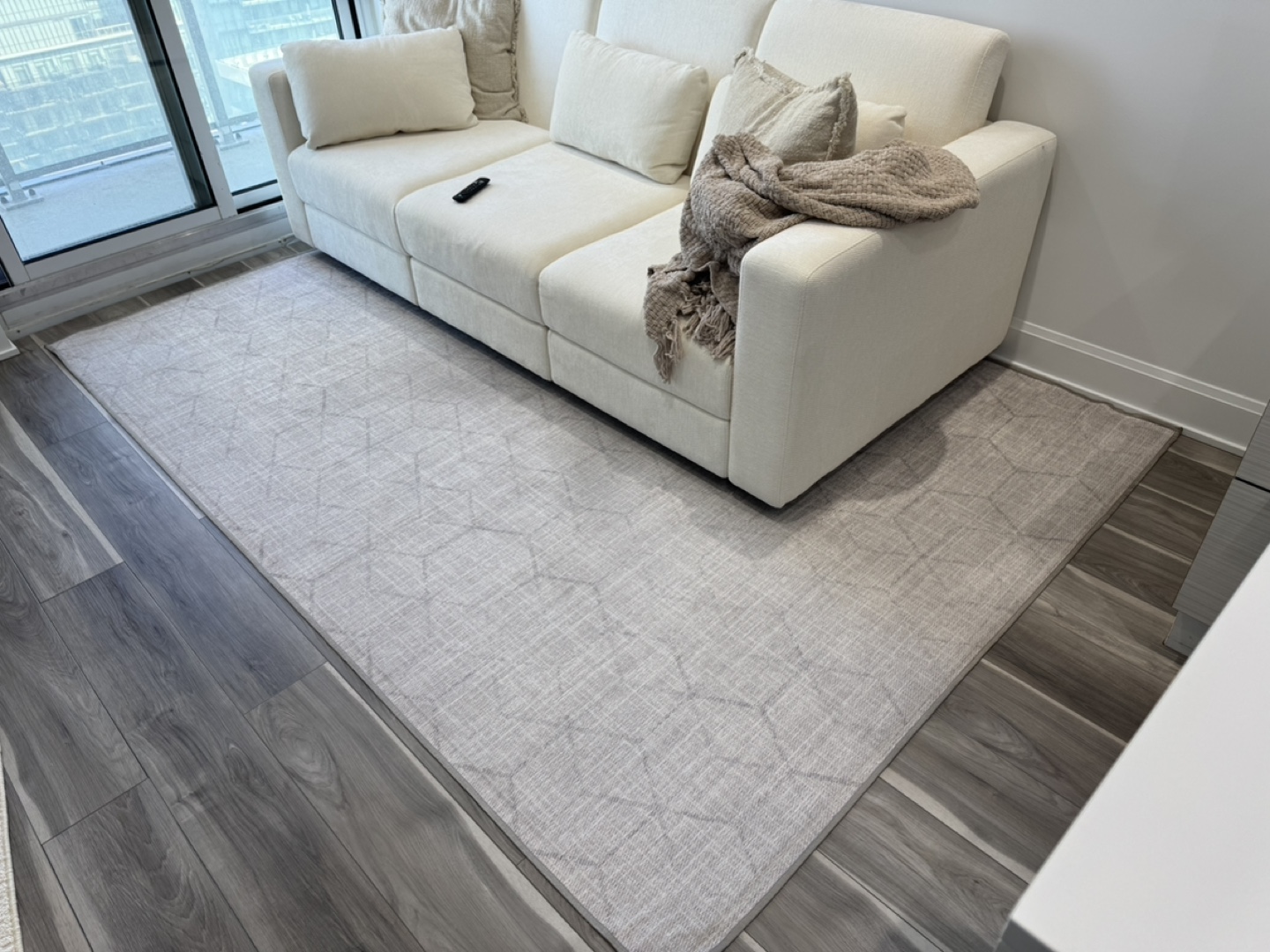 RUGGABLE Area Rug, Light Biege/Grey