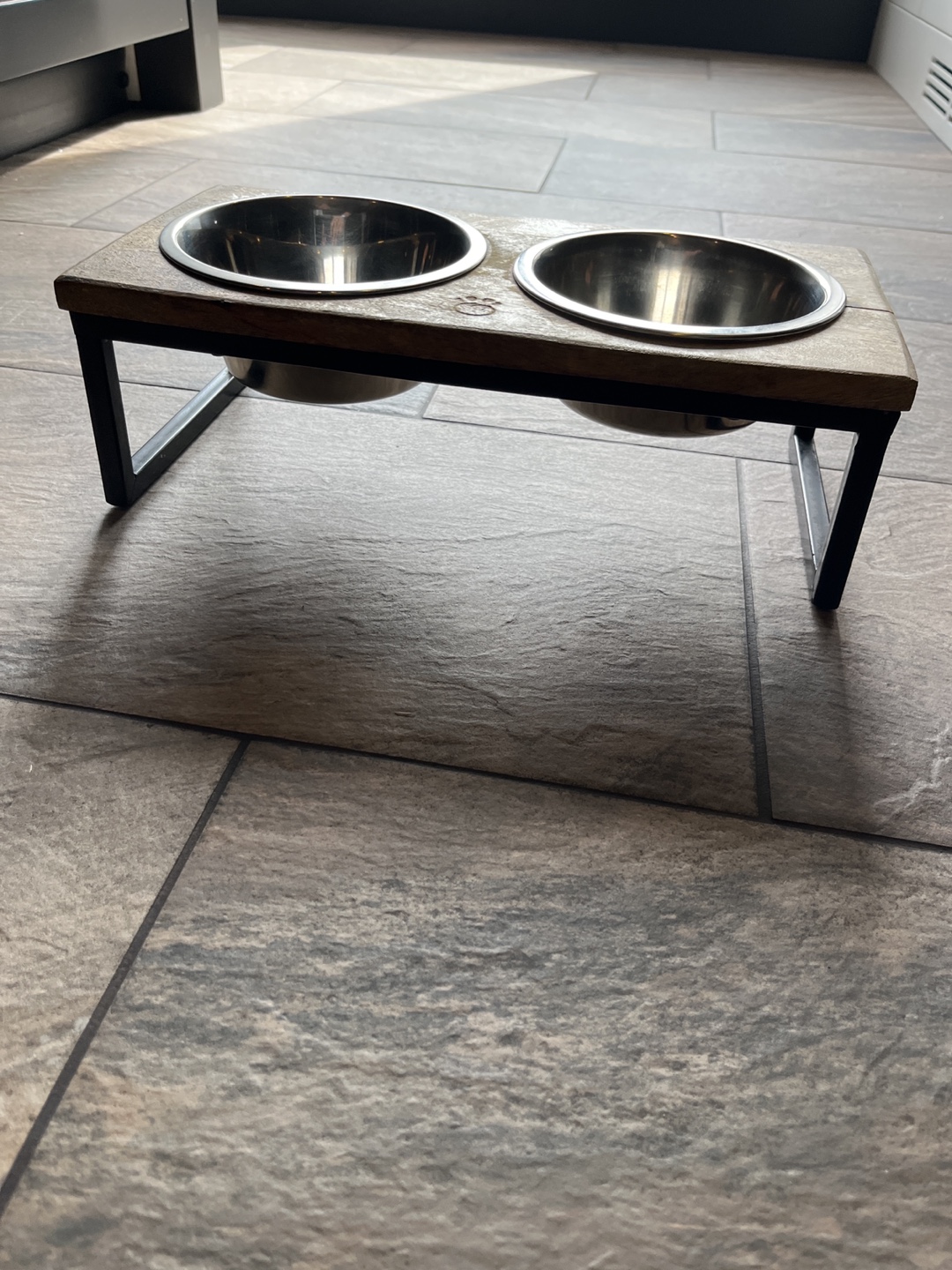 Elevated Dog Bowl Feeder, Two Stainless Steel Bowls - photo 2