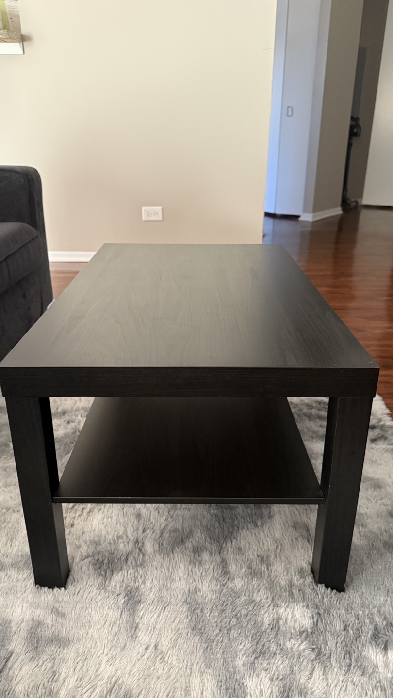 Ikea Black Coffee Table with Shelf - photo 2