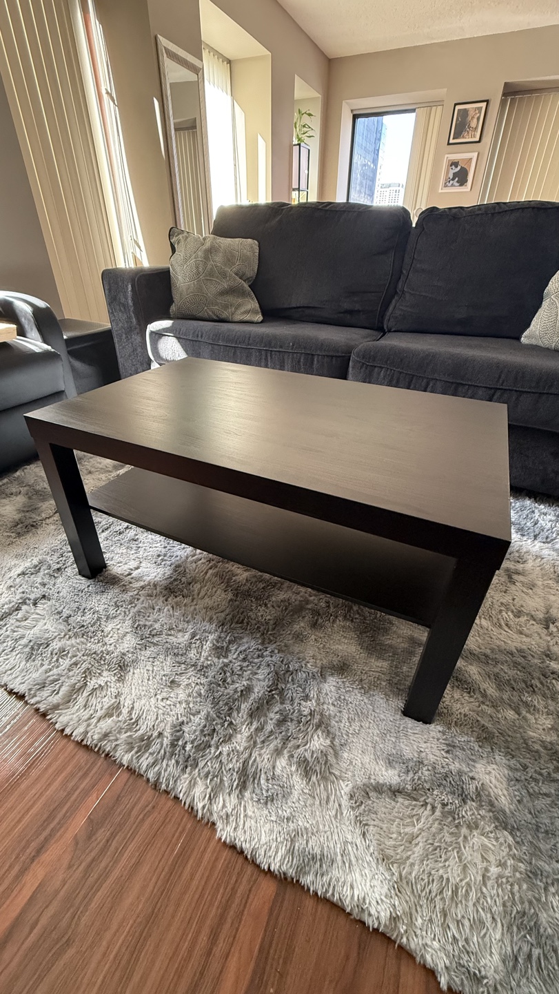 Ikea Black Coffee Table with Shelf