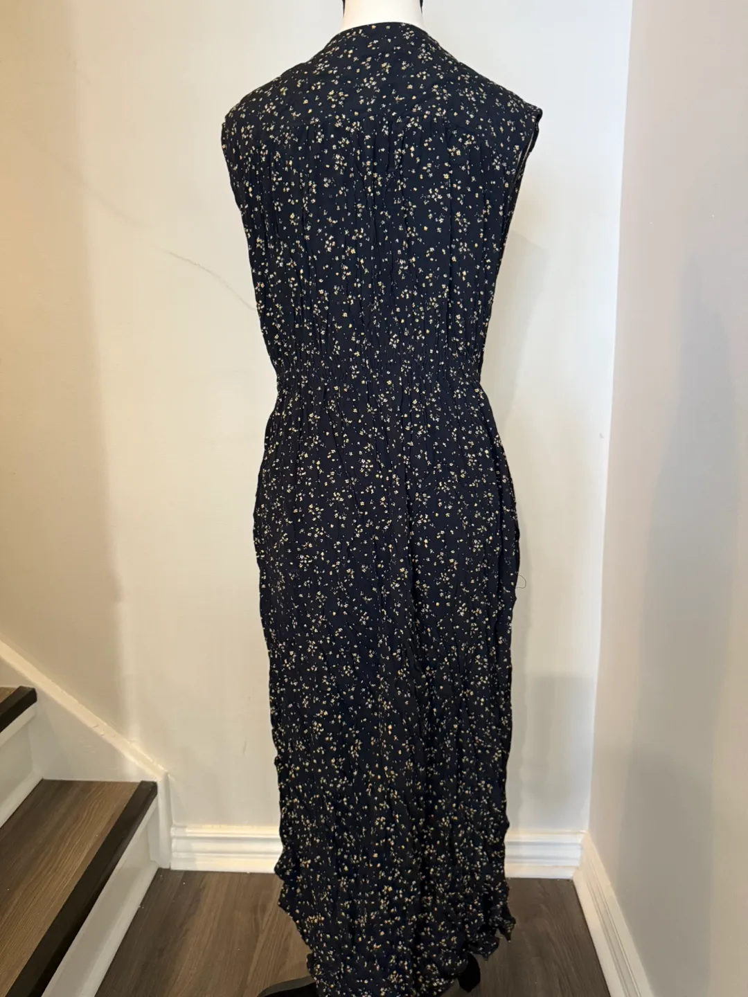 Ganni Black Floral Midi Dress image indicator(2)