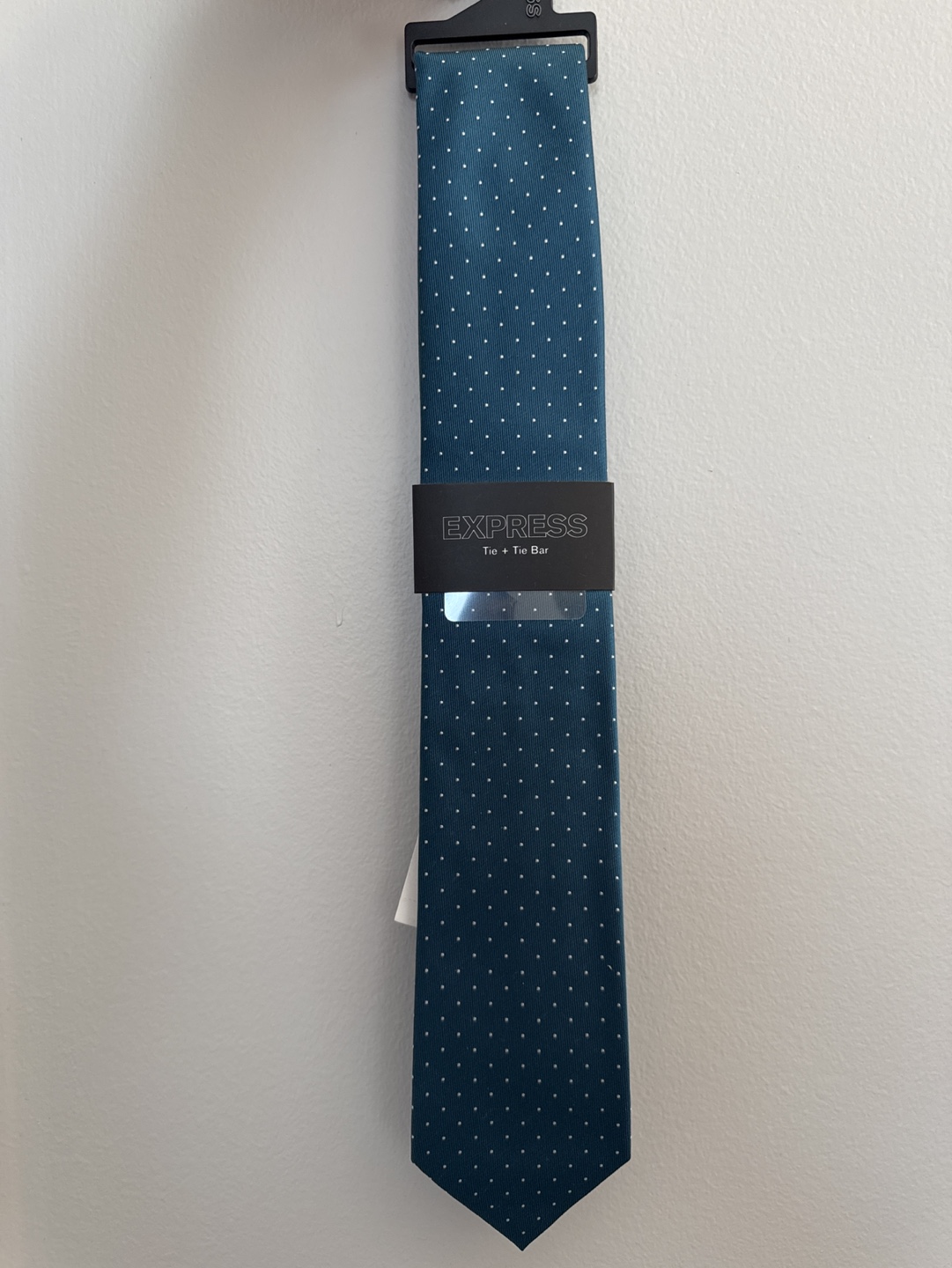 Express Men's Tie Teal with White Dots