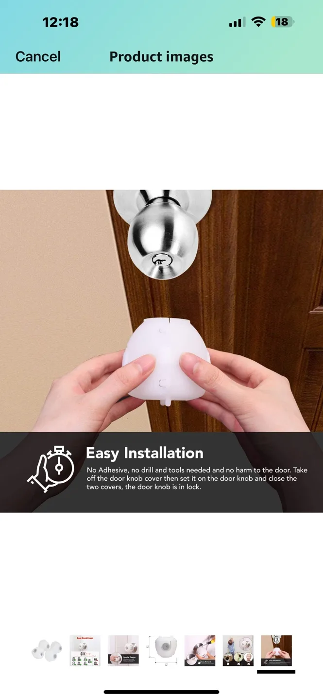 BRAND NEW 4 Pack Baby Safety Door Knob Covers image indicator(8)