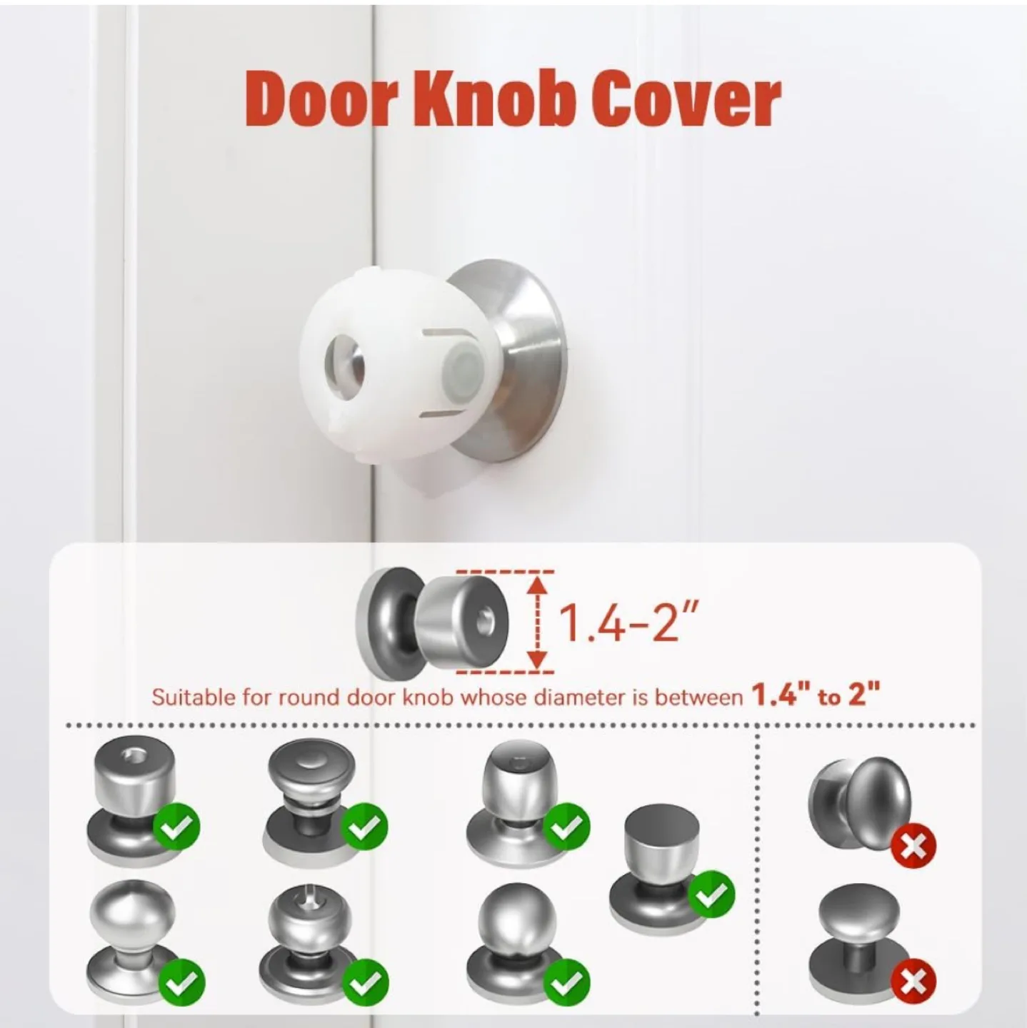 BRAND NEW 4 Pack Baby Safety Door Knob Covers image indicator(3)
