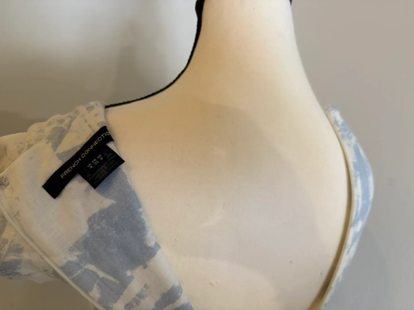 French Connection Blue and White Abstract Print Dress image indicator(2)