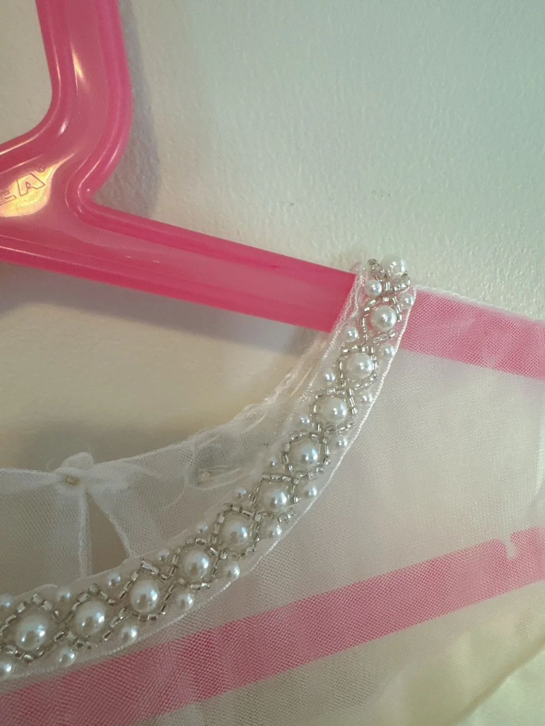 4-5T Girls' Tulle Party Dress with Pearl Detailing image indicator(3)