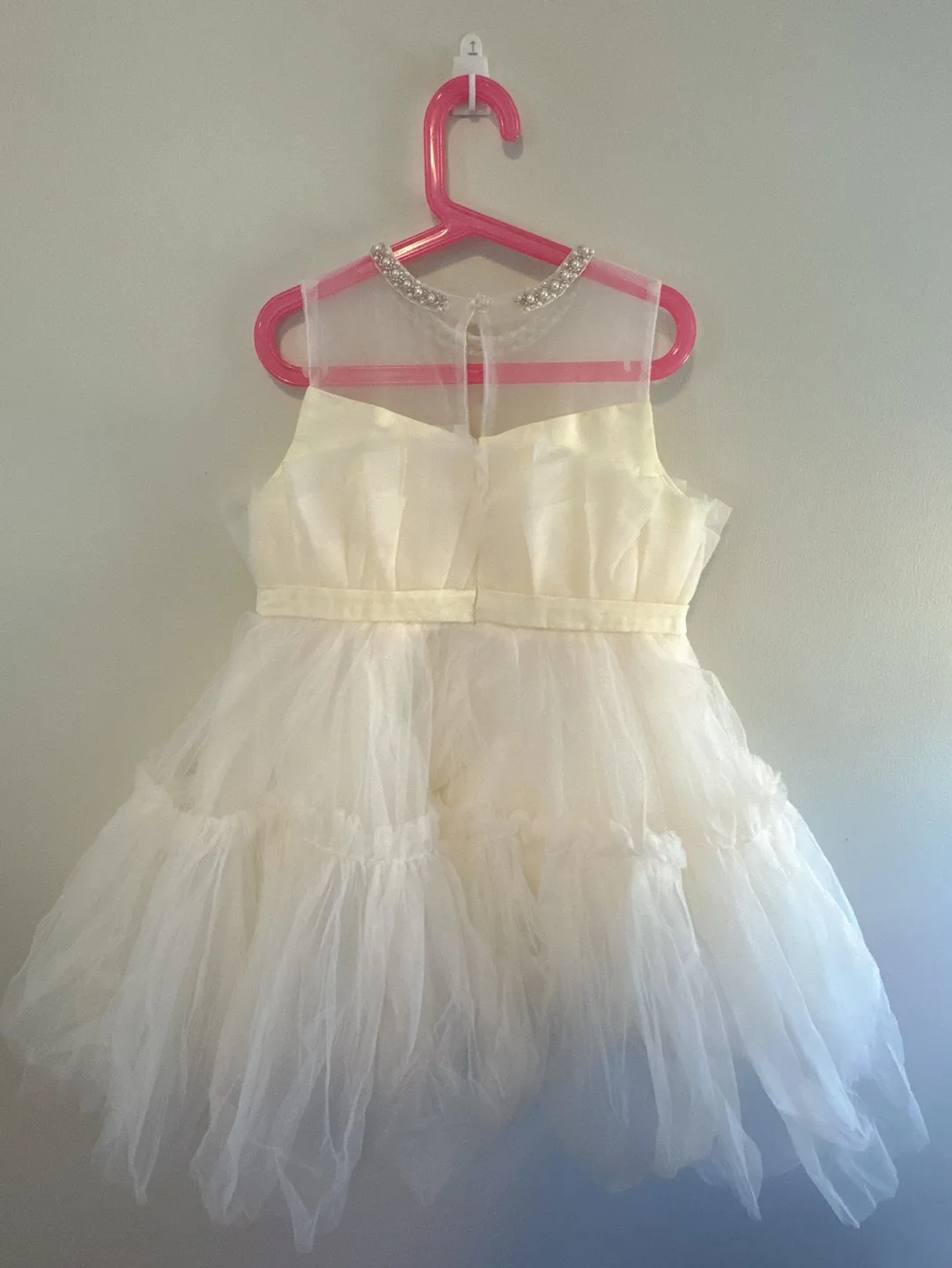4-5T Girls' Tulle Party Dress with Pearl Detailing image indicator(2)
