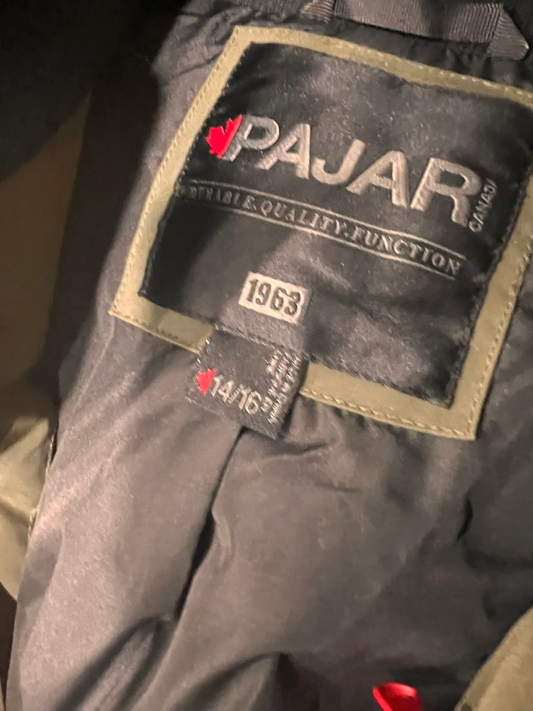 Pajar Kids Bomber Jacket - Size 14/16 - Olive Green image indicator(4)