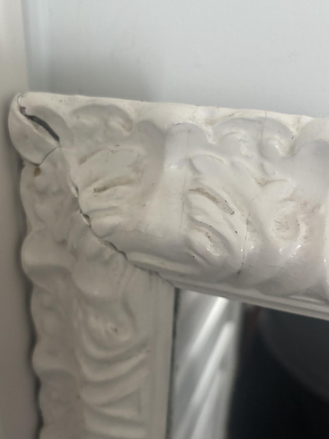 White Ornate antique Full Length Mirror - photo 2