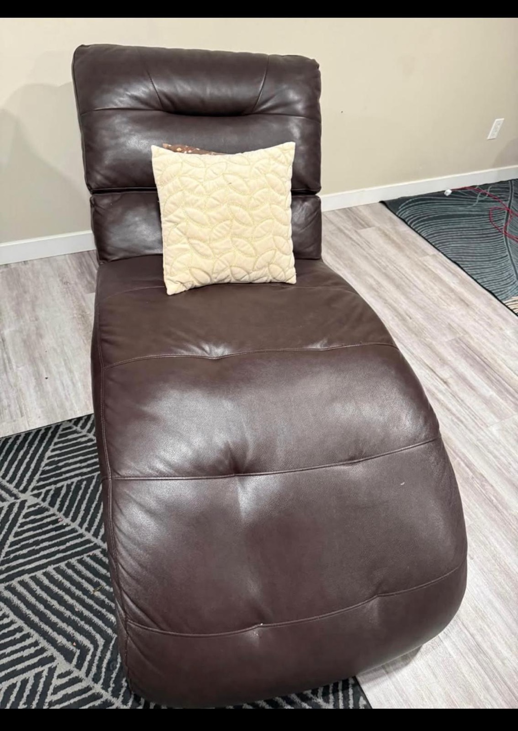 Brown Leather Recliner Chaise Lounge