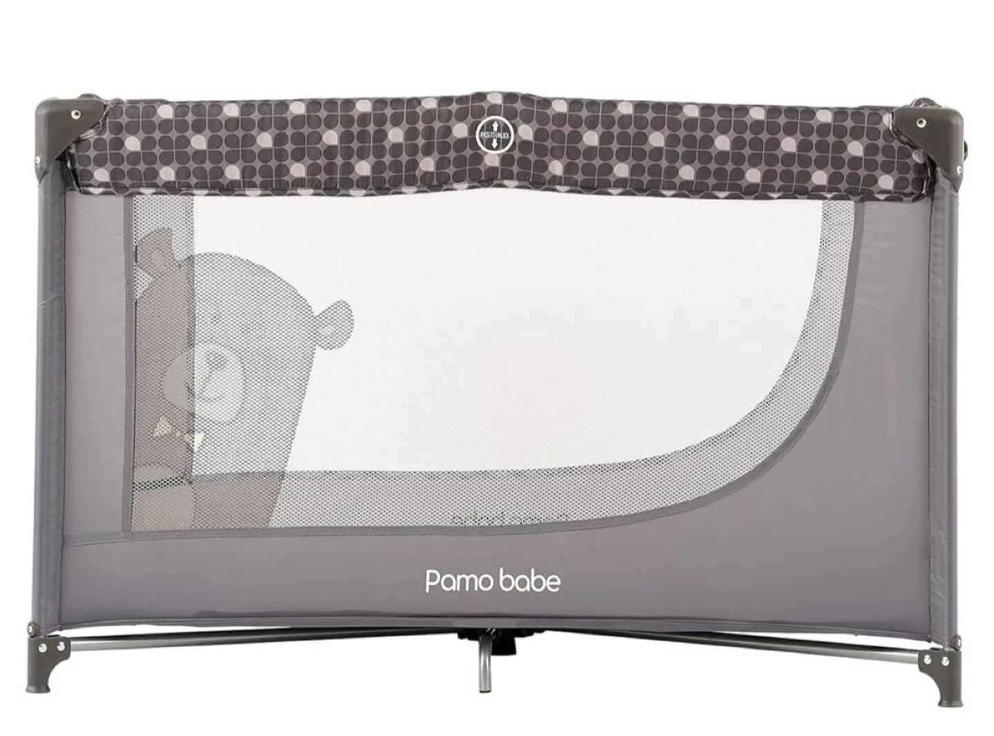 Pamo Babe Portable Playard/Travel Crib - Gray/White image indicator(4)