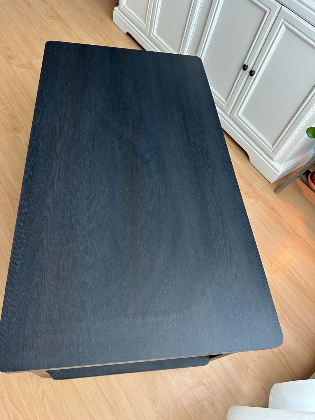 Black Coffee Table with Rattan Shelf image indicator(3)