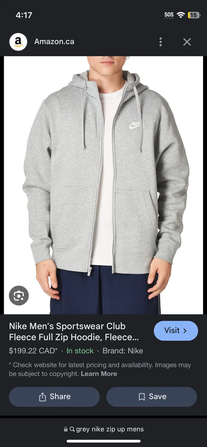 Nike Grey Zip-Up Hoodie image indicator(10)