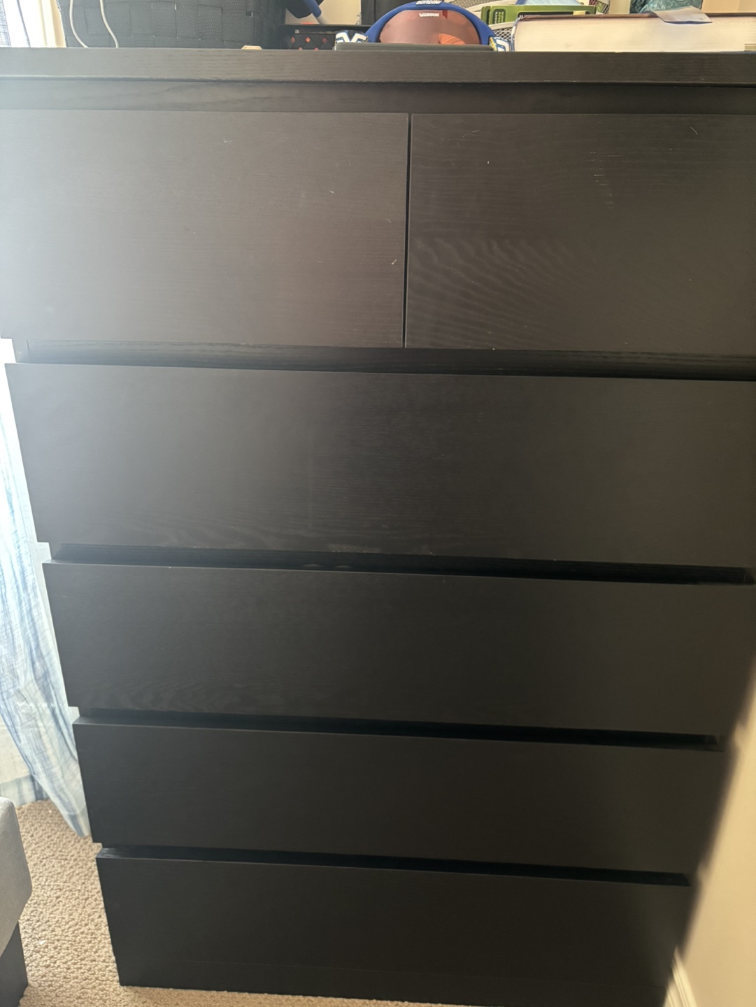 Black MALM 6-Drawer Chest