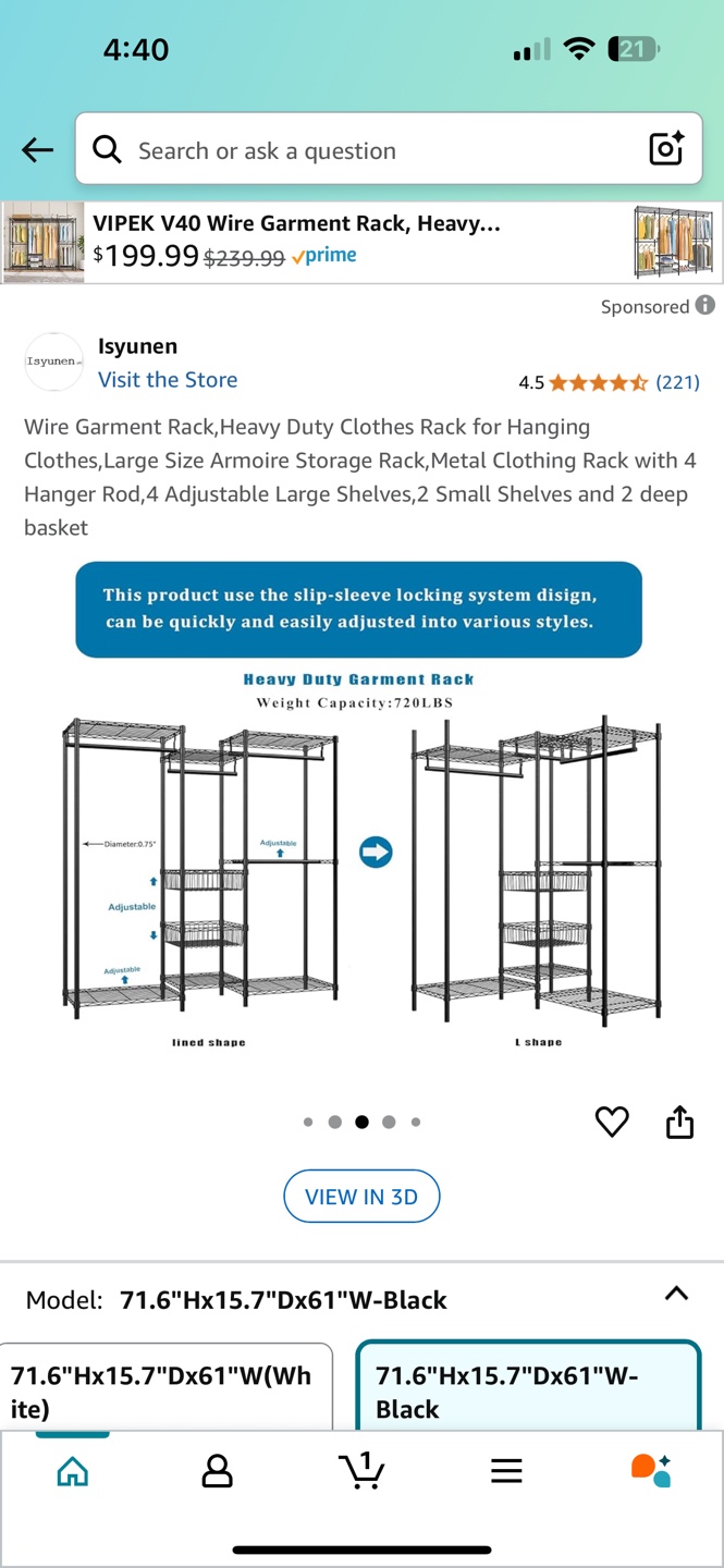 VIPEK V40 Wire Garment Rack, Heavy Duty Clothes Rack - photo 3