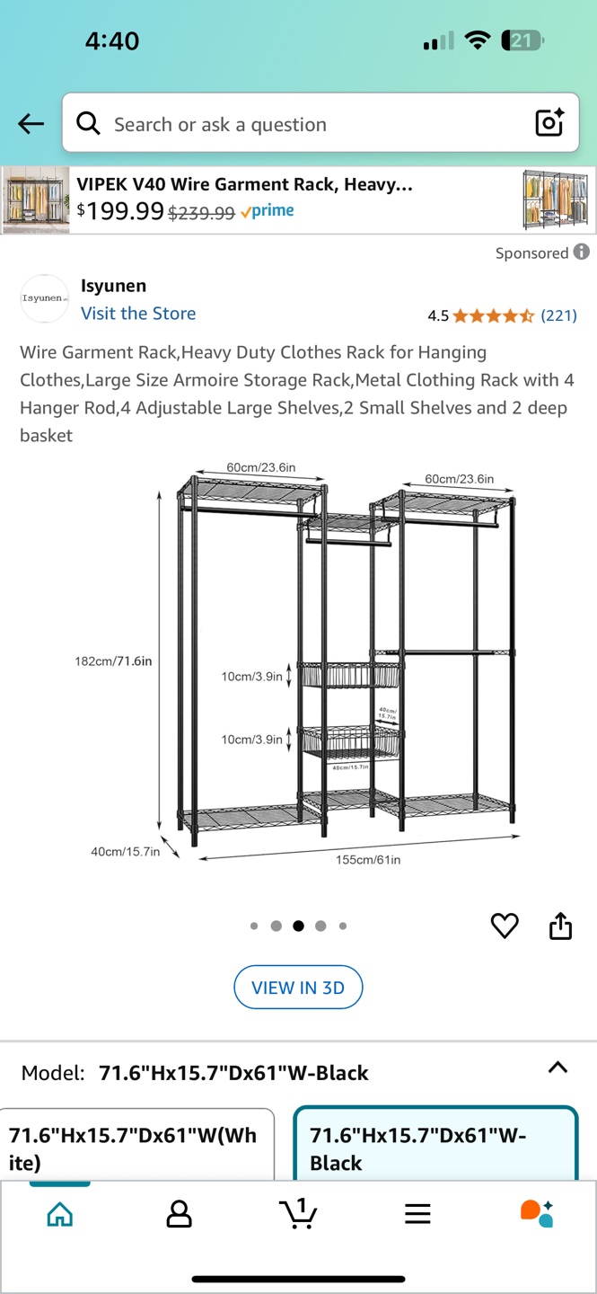VIPEK V40 Wire Garment Rack, Heavy Duty Clothes Rack - photo 2
