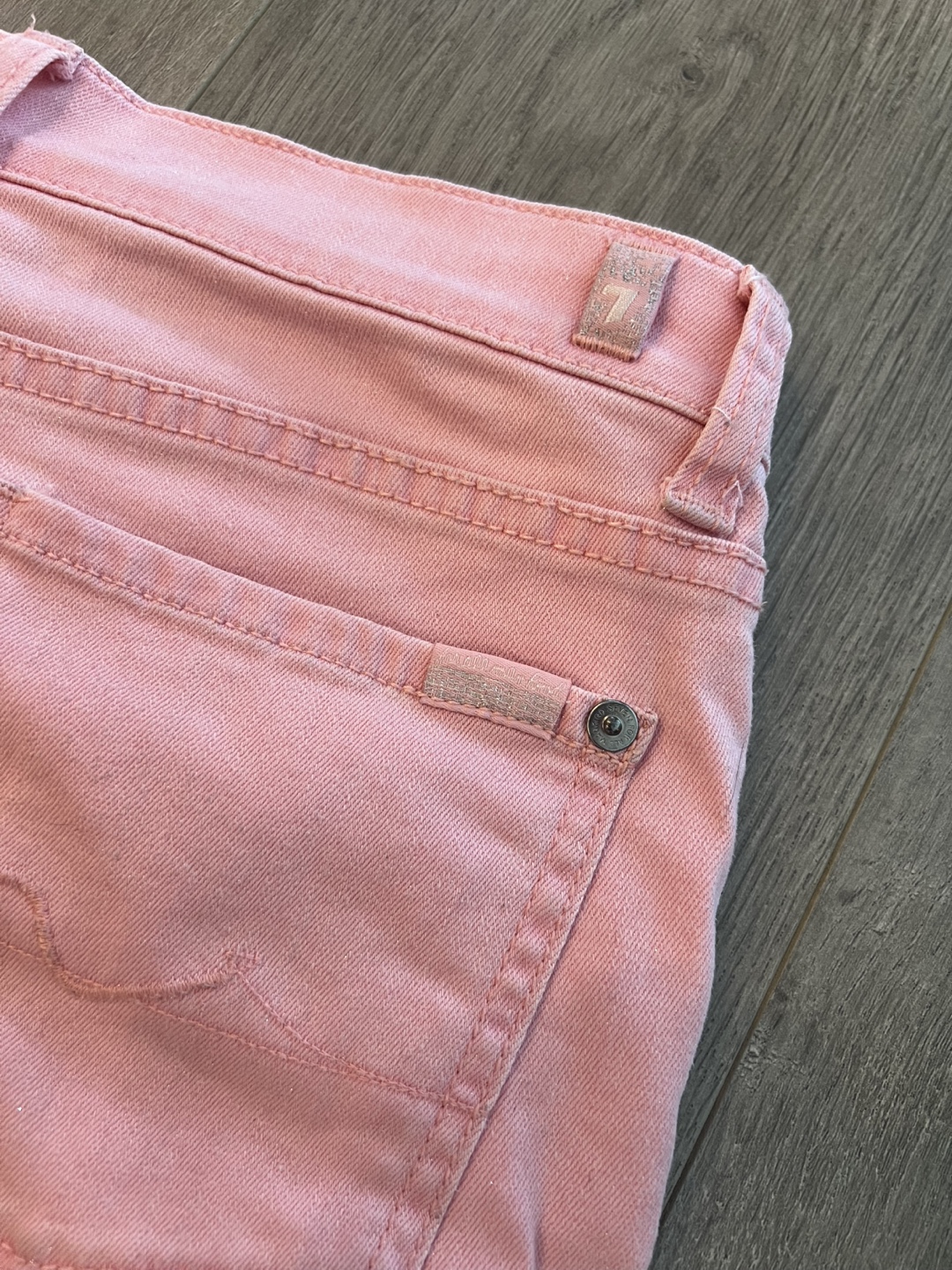 7 For All Mankind Pink Denim Shorts Youth 14 / XS - photo 5