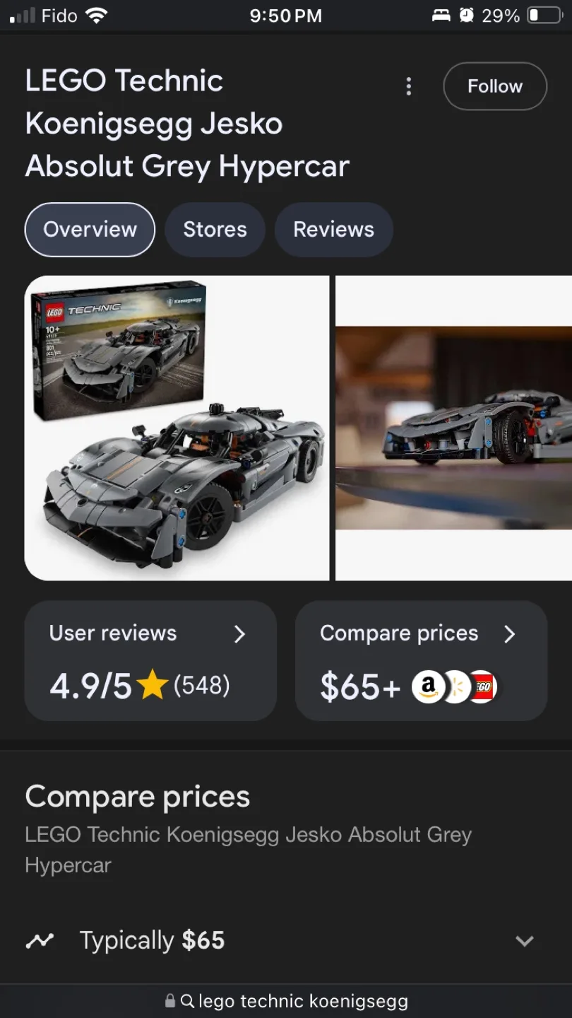 LEGO Technic Koenigsegg Jesko Absolut Hypercar (42177) image indicator(2)