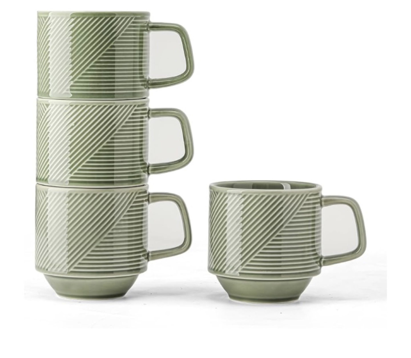 Set of 4 Stackable Coffee Mugs