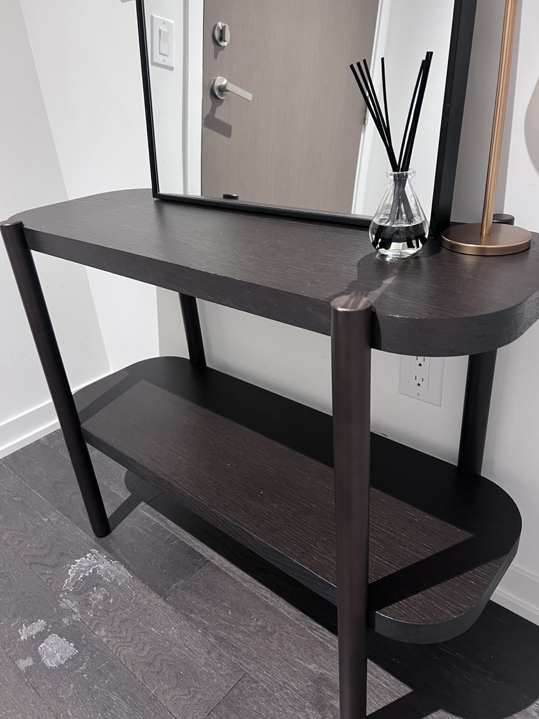 Dark Brown Console Table with Shelf - photo 4