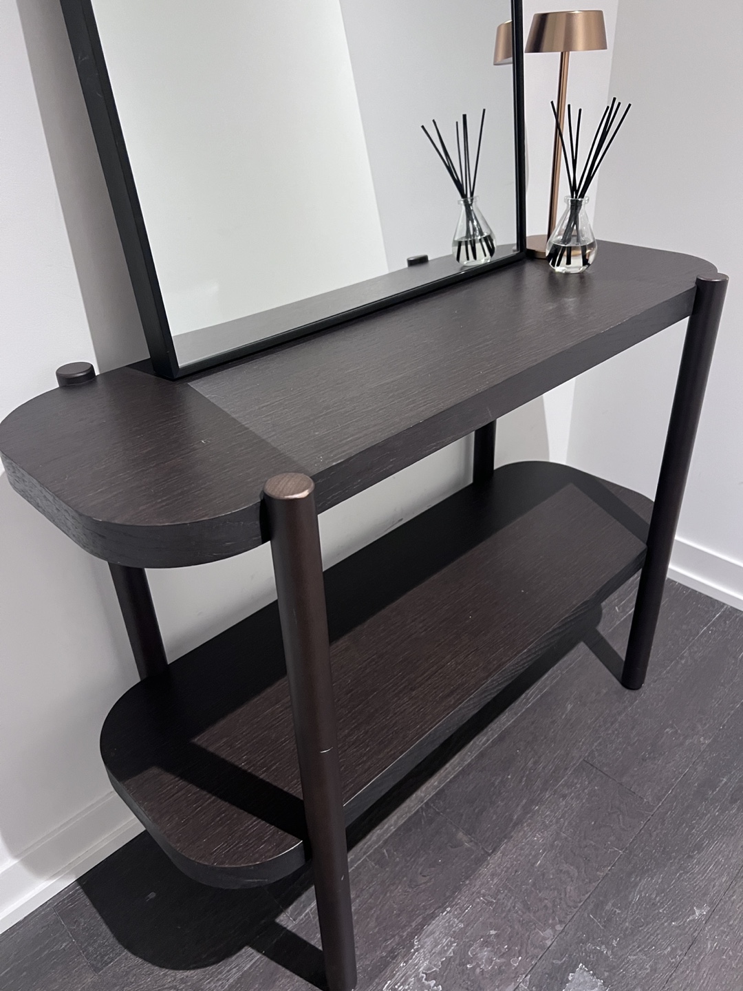 Dark Brown Console Table with Shelf - photo 2