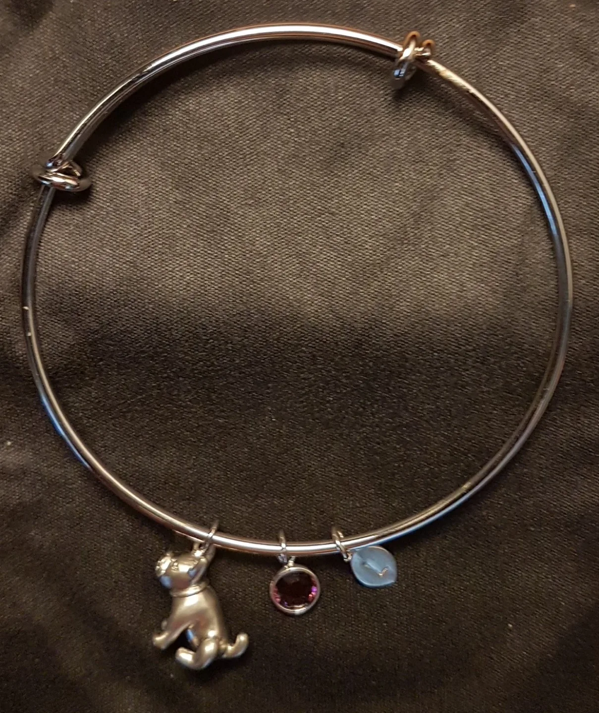 Silver French Bulldog Charm Bangle Bracelet image indicator(3)