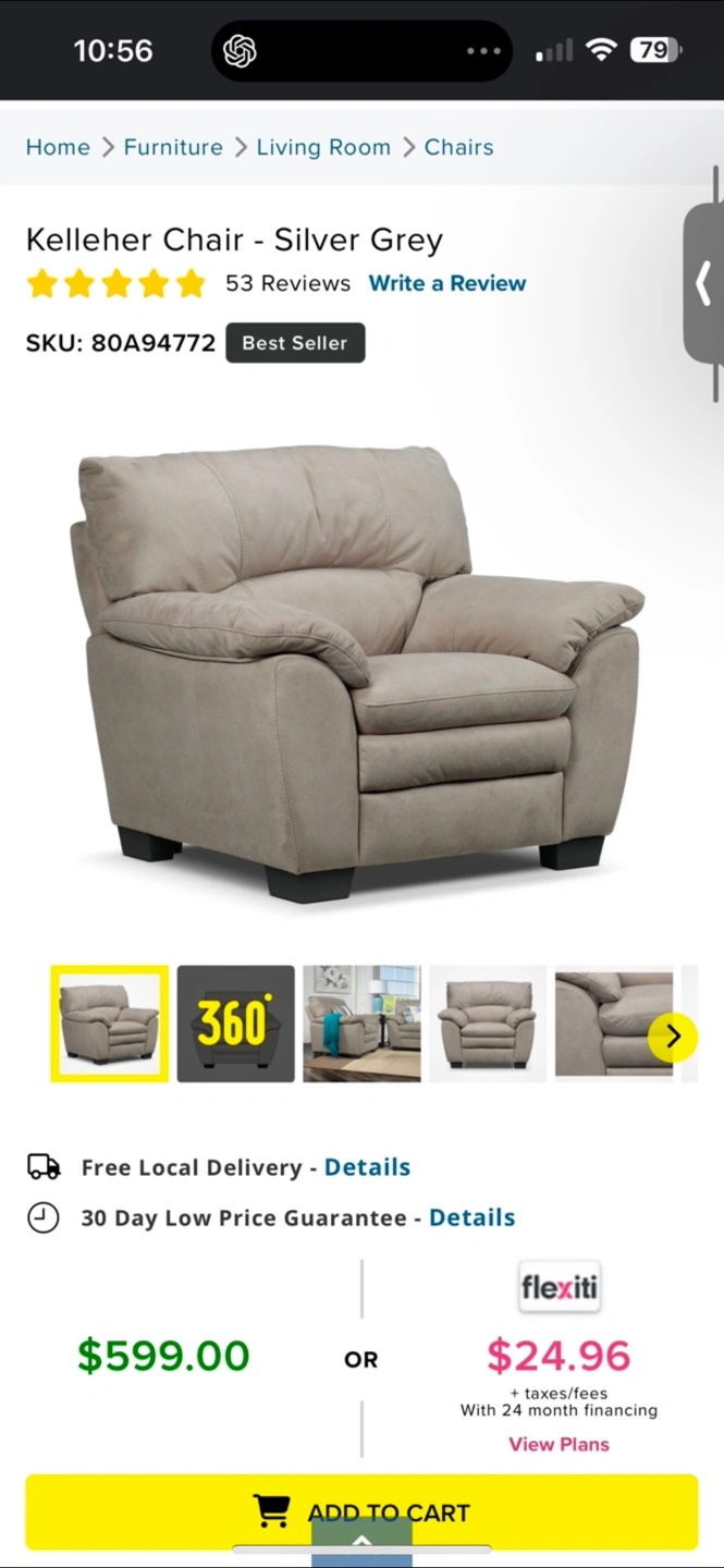 Kelleyher Chair - Silver Grey