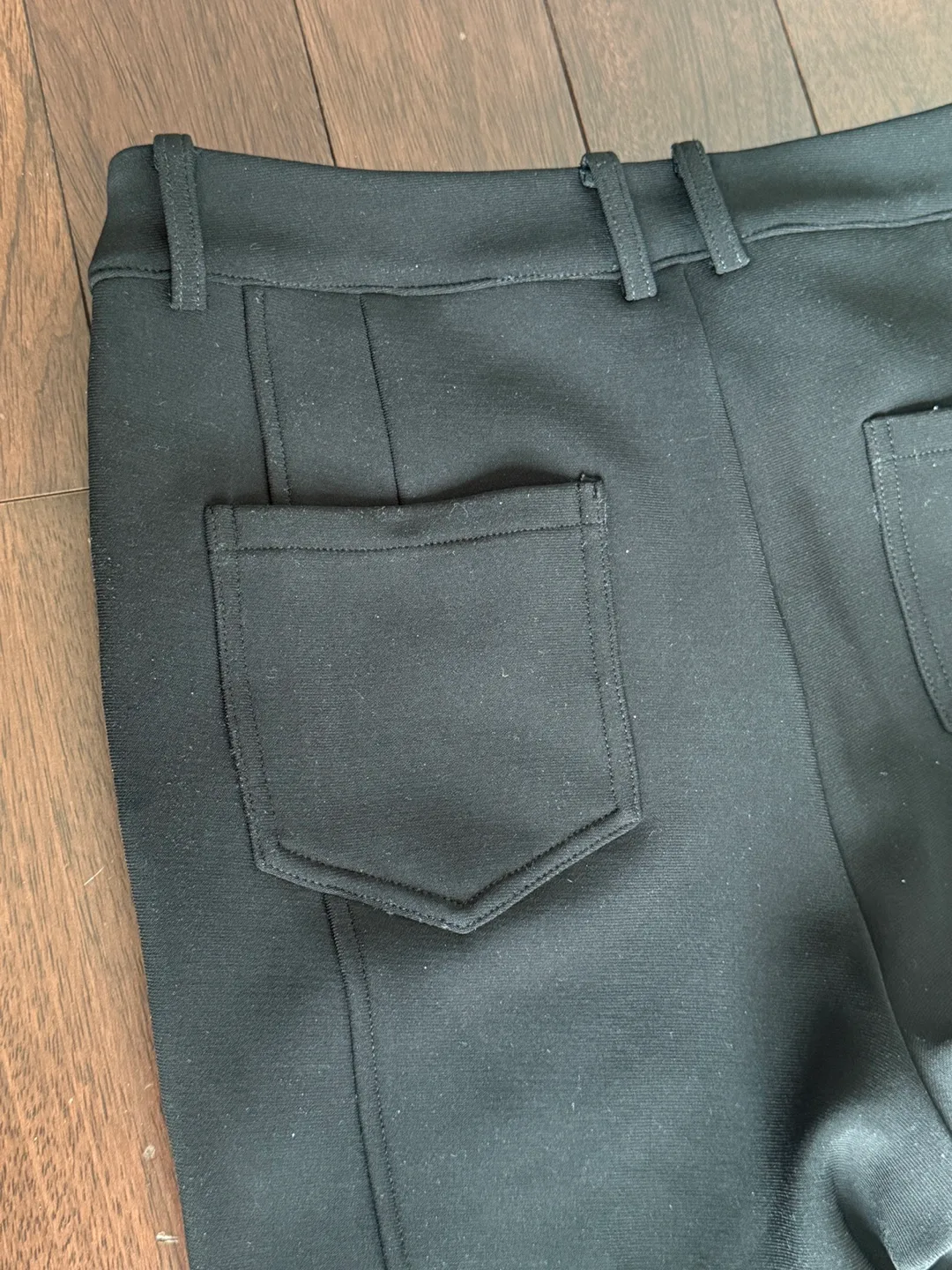 Black Bell Bottom Pants with Zipper Detail image indicator(4)