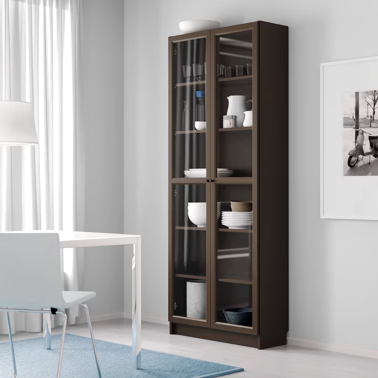 IKEA Glass-Door Cabinet - Dark Blue - photo 3