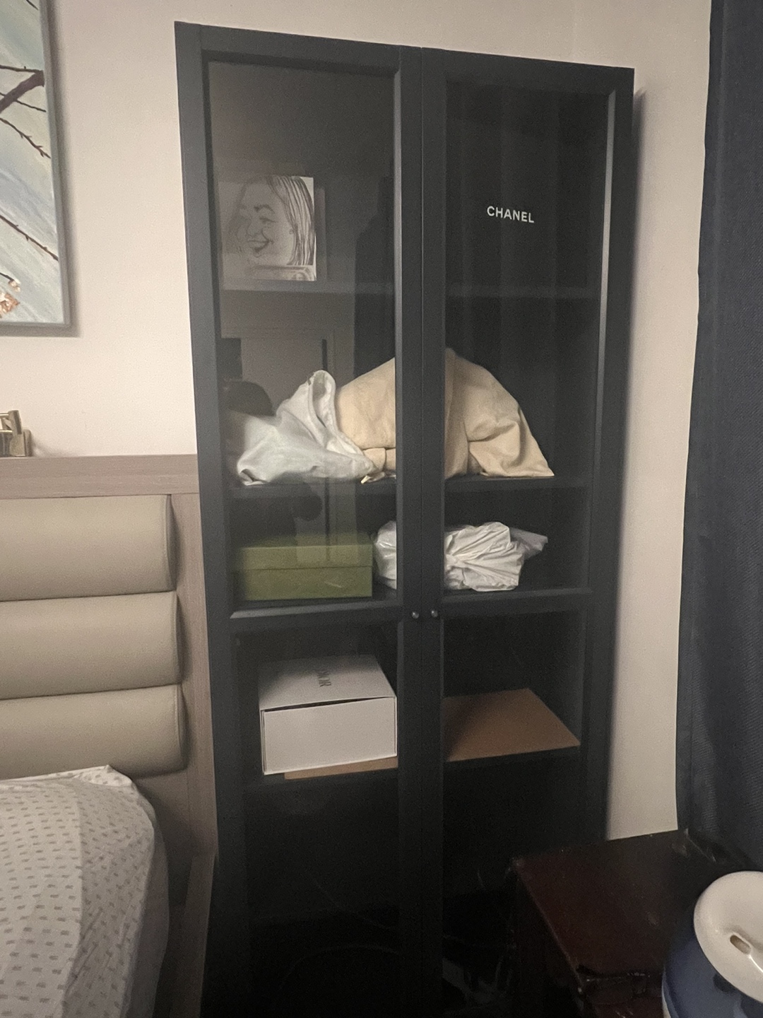 IKEA Glass-Door Cabinet - Dark Blue - photo 5