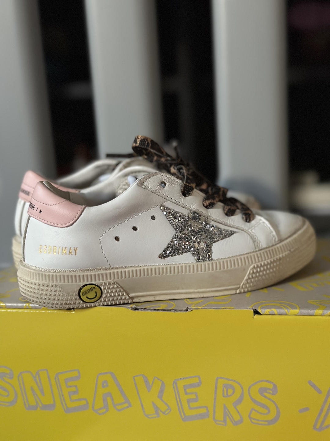 Golden Goose Kids White Leather Sneakers