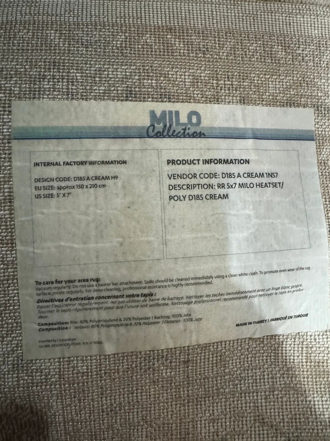 Milo Collection Area Rug - Beige/Brown - 5' x 7' image indicator(3)