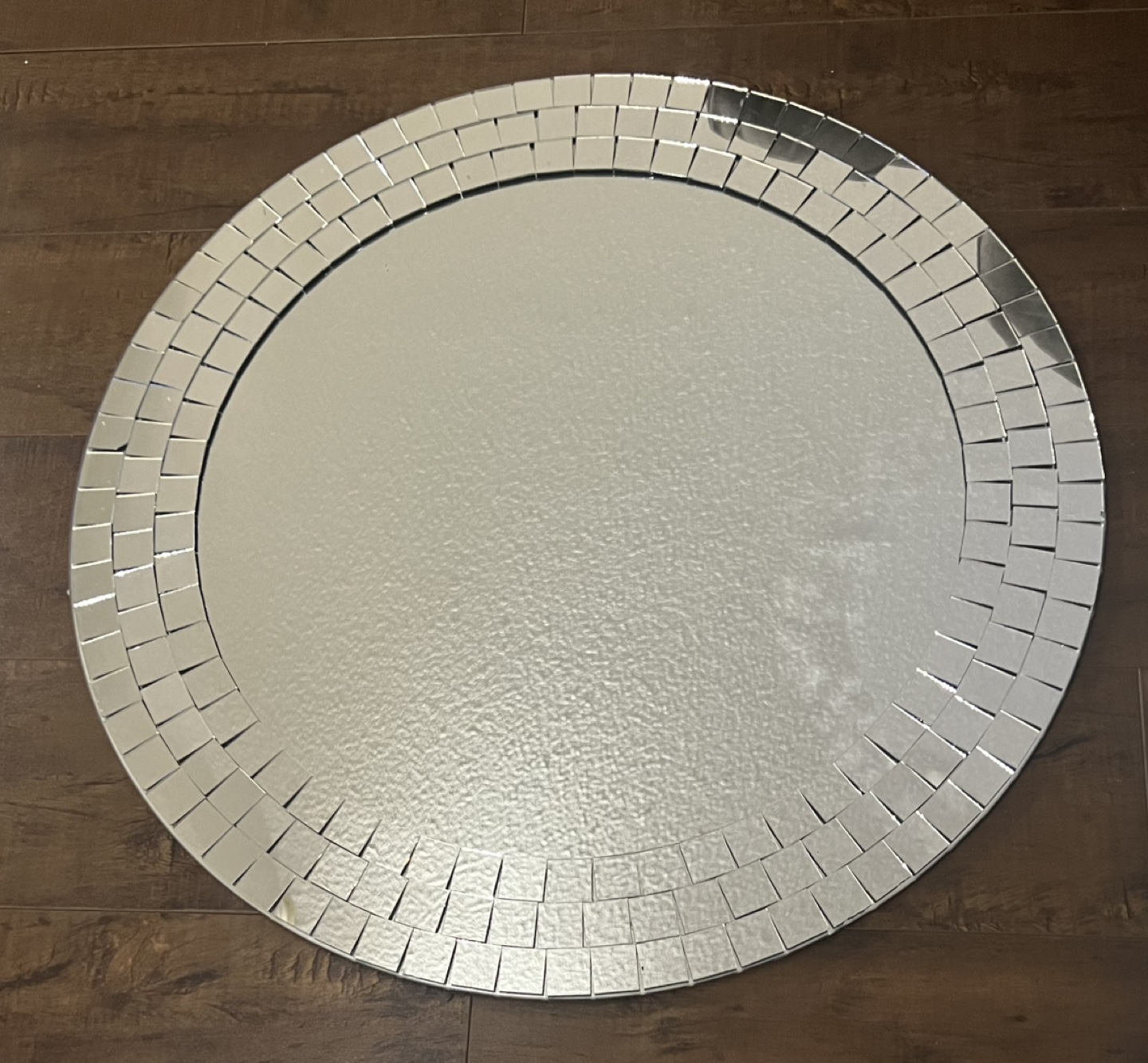 Large Round Mirrored Mosaic Wall Decor