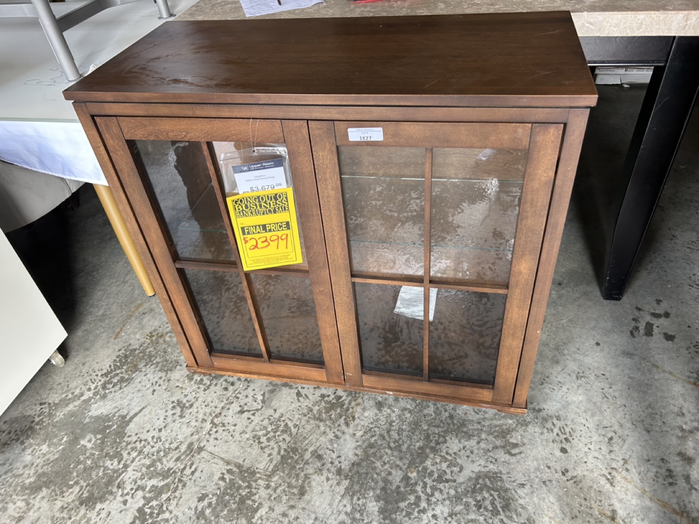 Wooden display cabinet with glass doors - photo 2