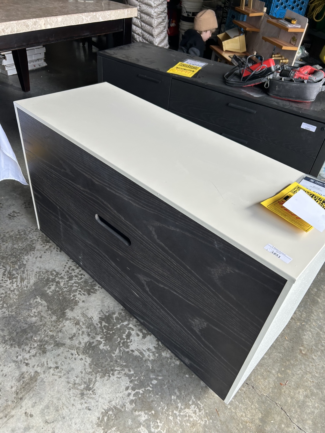 Modern Two-Tone Storage Cabinet with Wheels - photo 3