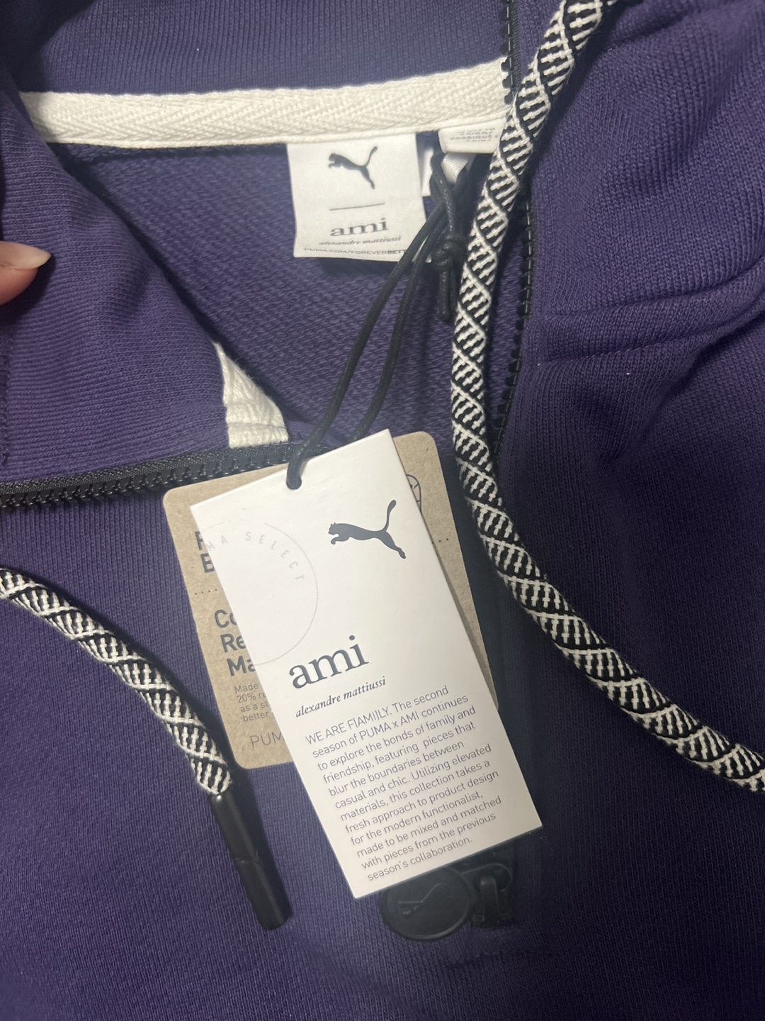 AMI Paris x Puma 1/4 Zip Sweatshirt Purple - photo 3