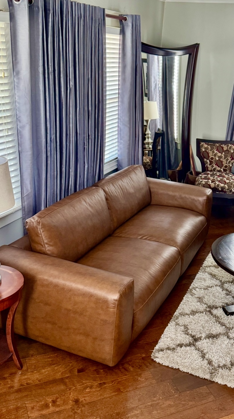 Wade Logan Benthe 95" Plush Vegan Leather Sofa - photo 2
