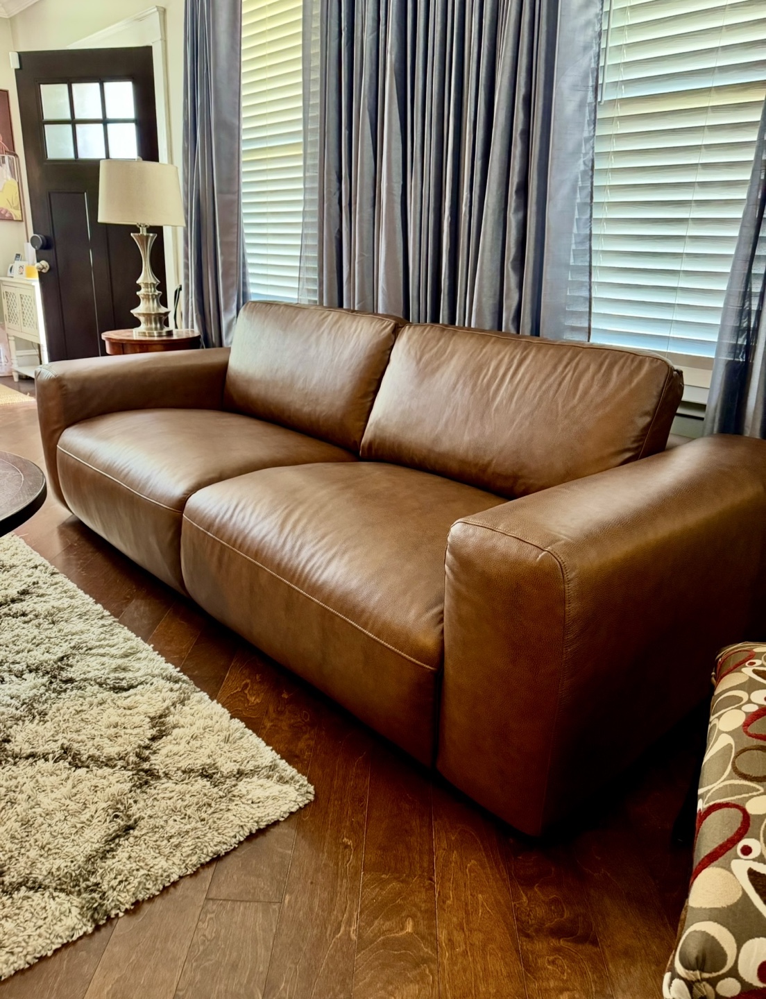Wade Logan Benthe 95" Plush Vegan Leather Sofa