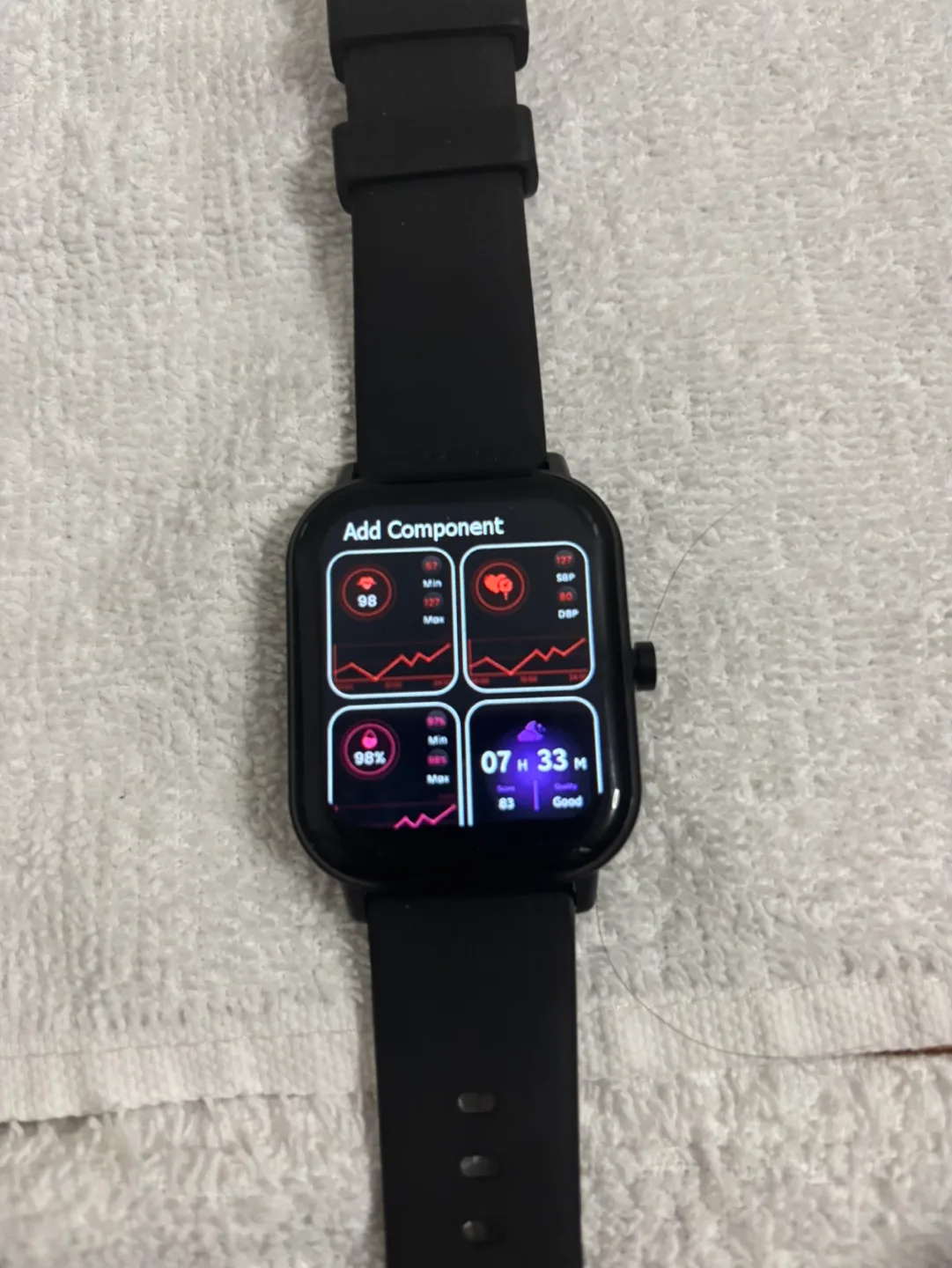 Black Smartwatch with Silicone Band image indicator(7)