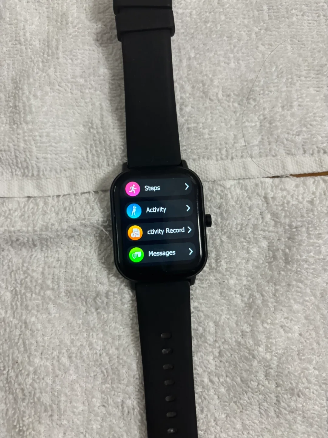 Black Smartwatch with Silicone Band image indicator(10)