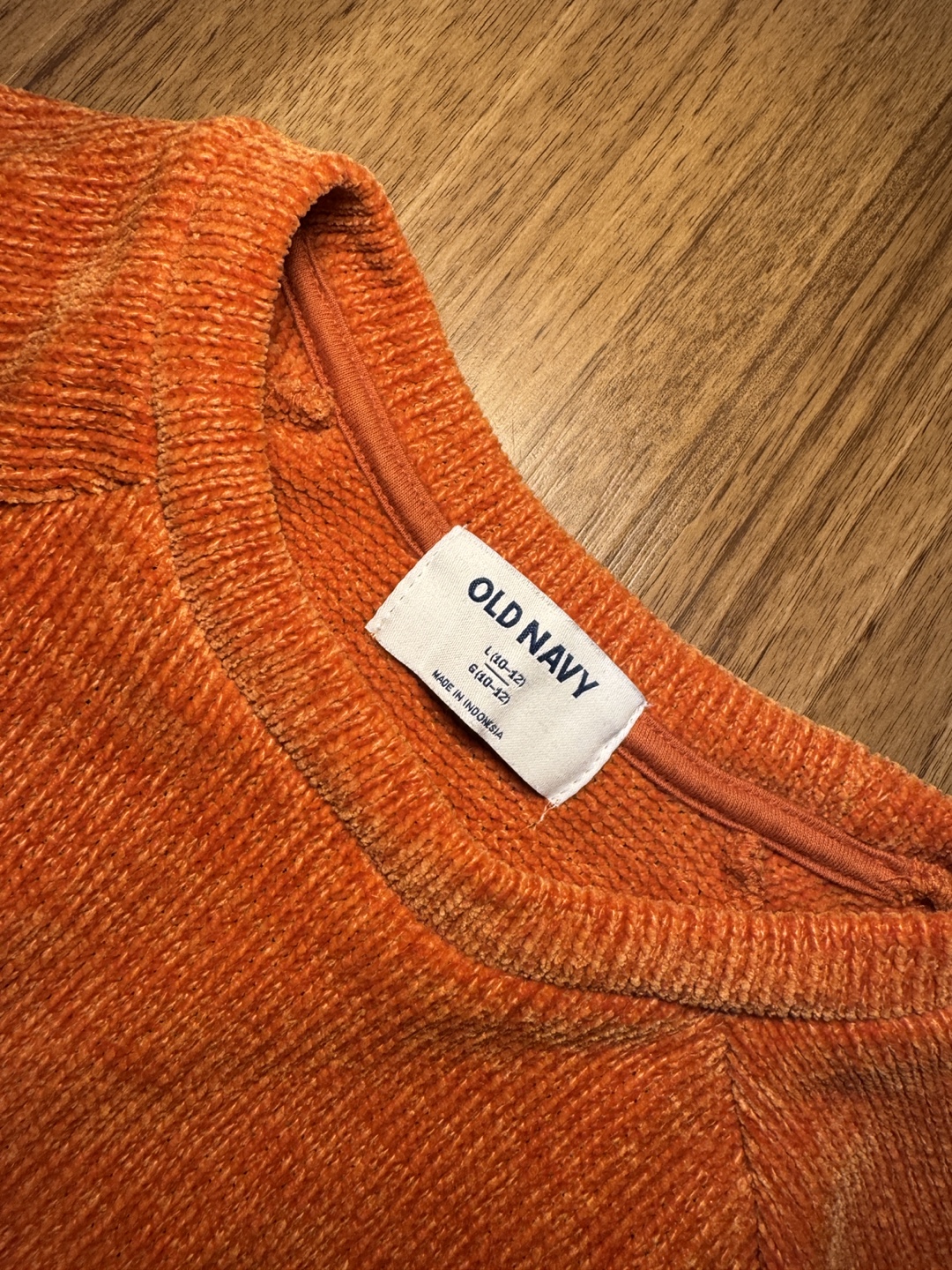 Old Navy Orange Velvet Sweater