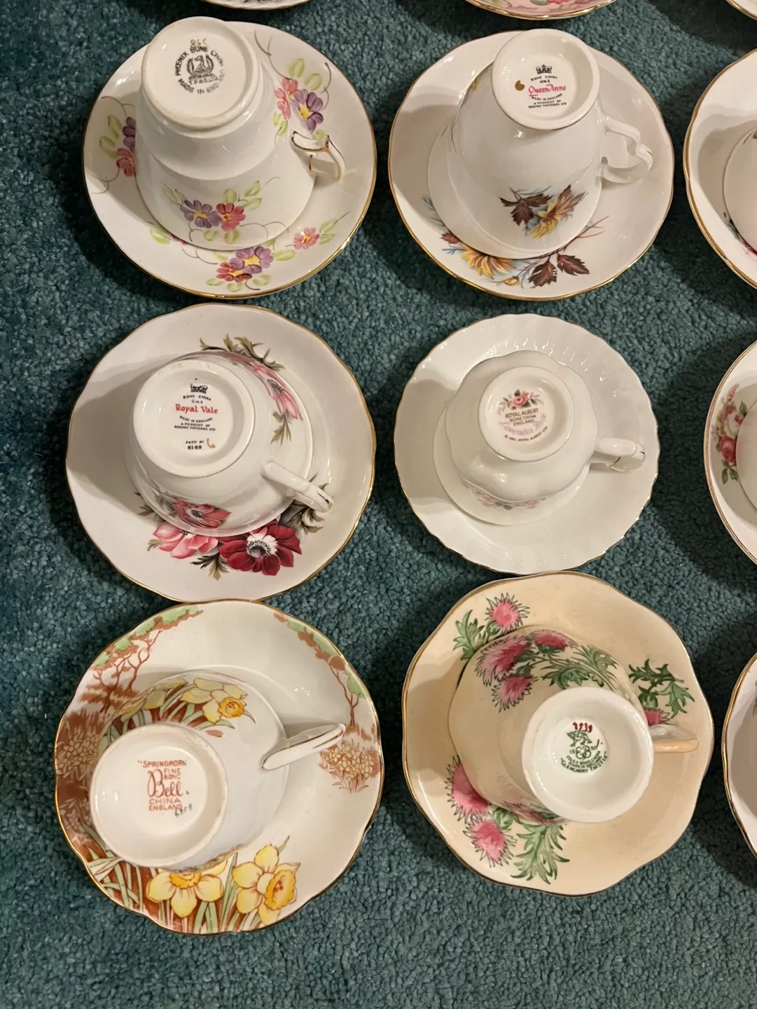 Assorted of Vintage Teacups and Saucers image indicator(6)