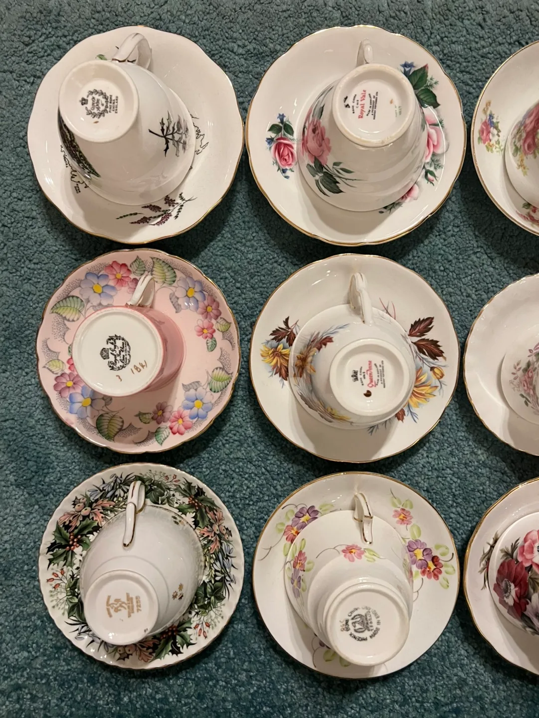 Assorted of Vintage Teacups and Saucers image indicator(8)