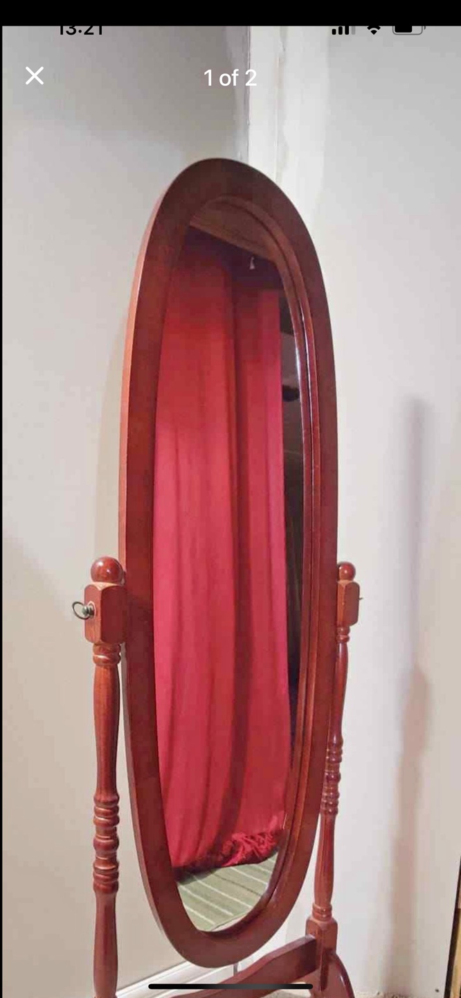 Antique Wooden Full Length Mirror