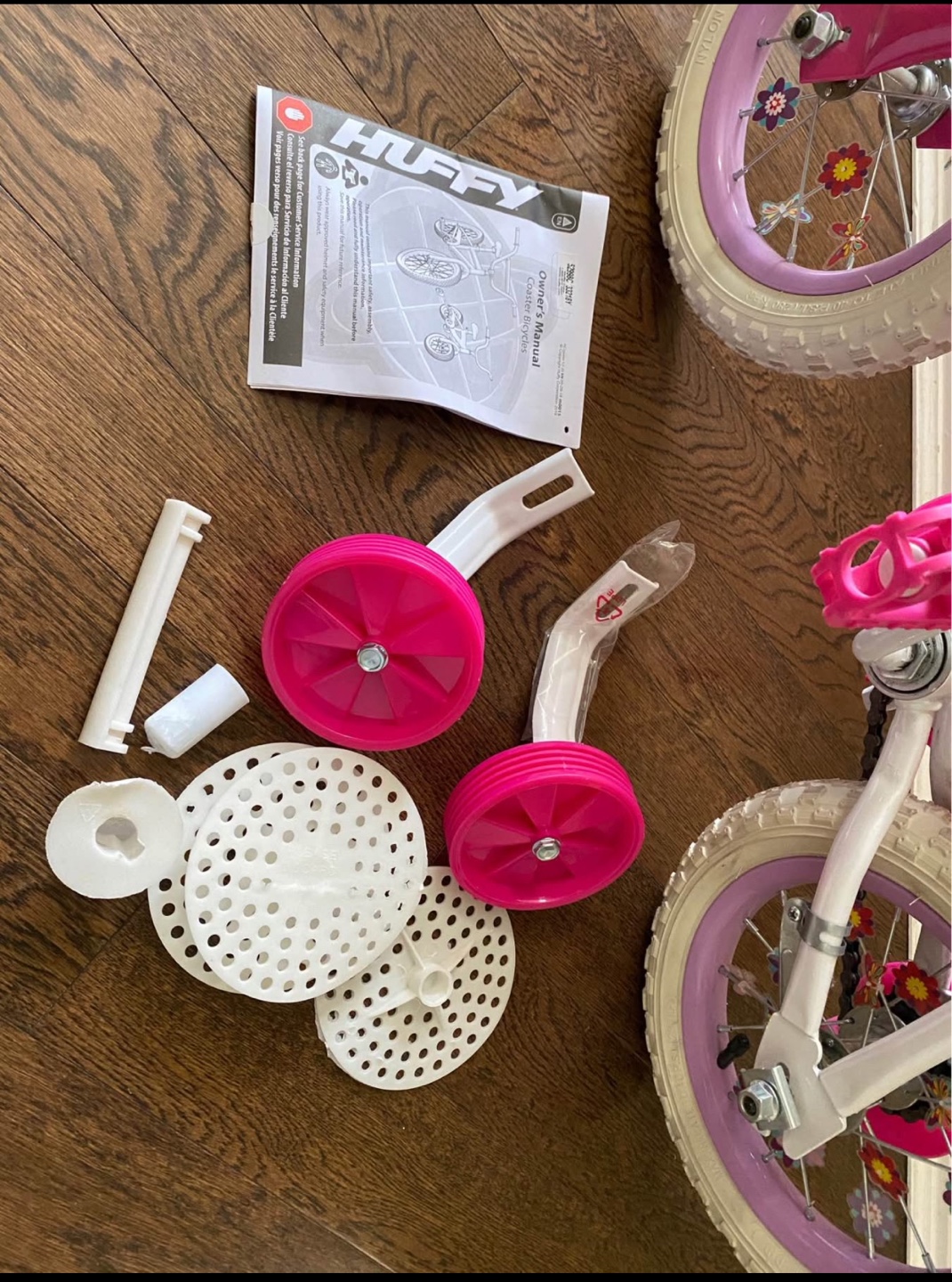 Pink & White Girls’ Bike with carry on hand bag and girls helmet - photo 2