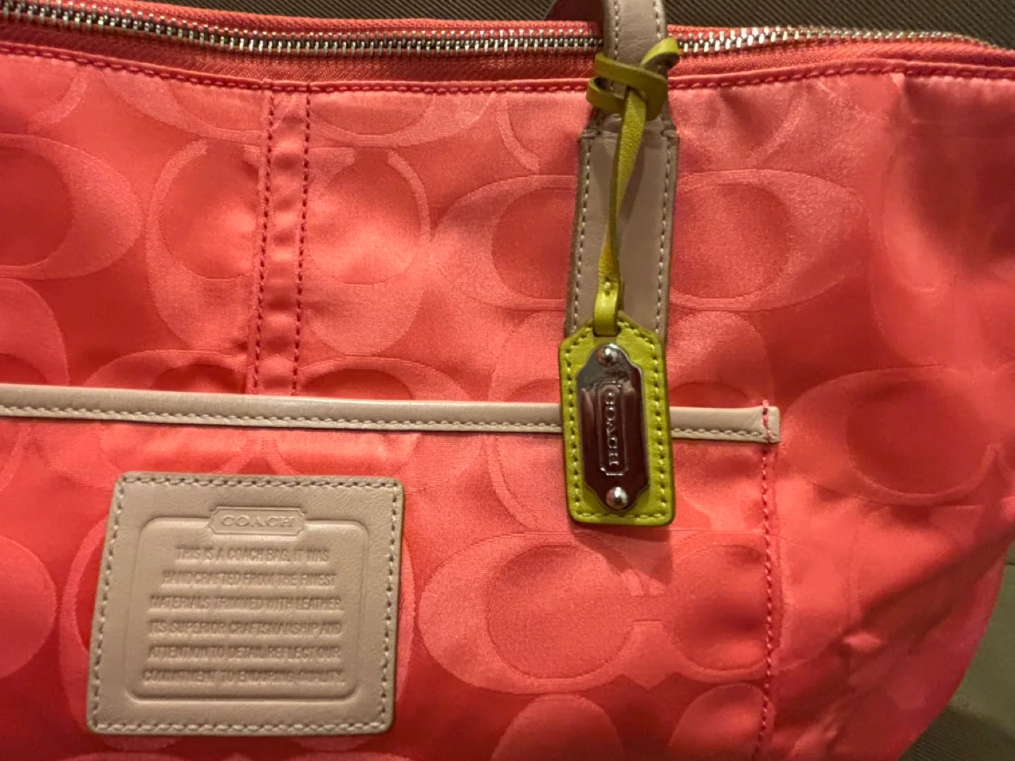 Coach signature color-block nylon tote image indicator(4)