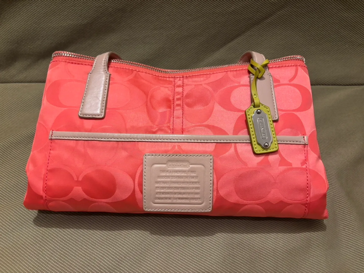 Coach signature color-block nylon tote image indicator(6)