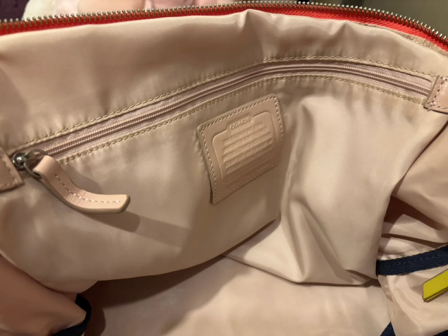 Coach signature color-block nylon tote image indicator(7)